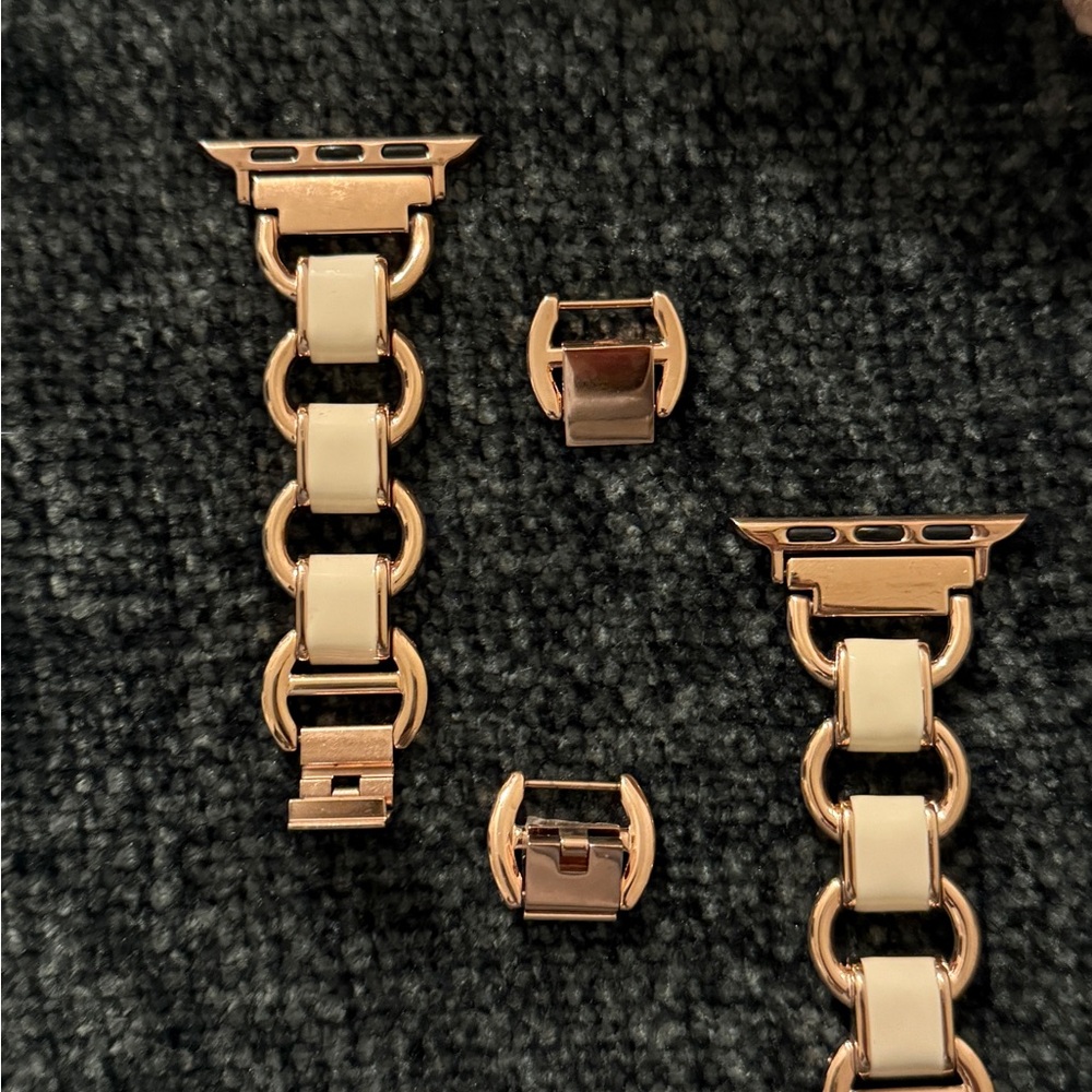 Rose Gold & Cream Apple Watch Replacement Band, Adjustable 38/40/41/42mm